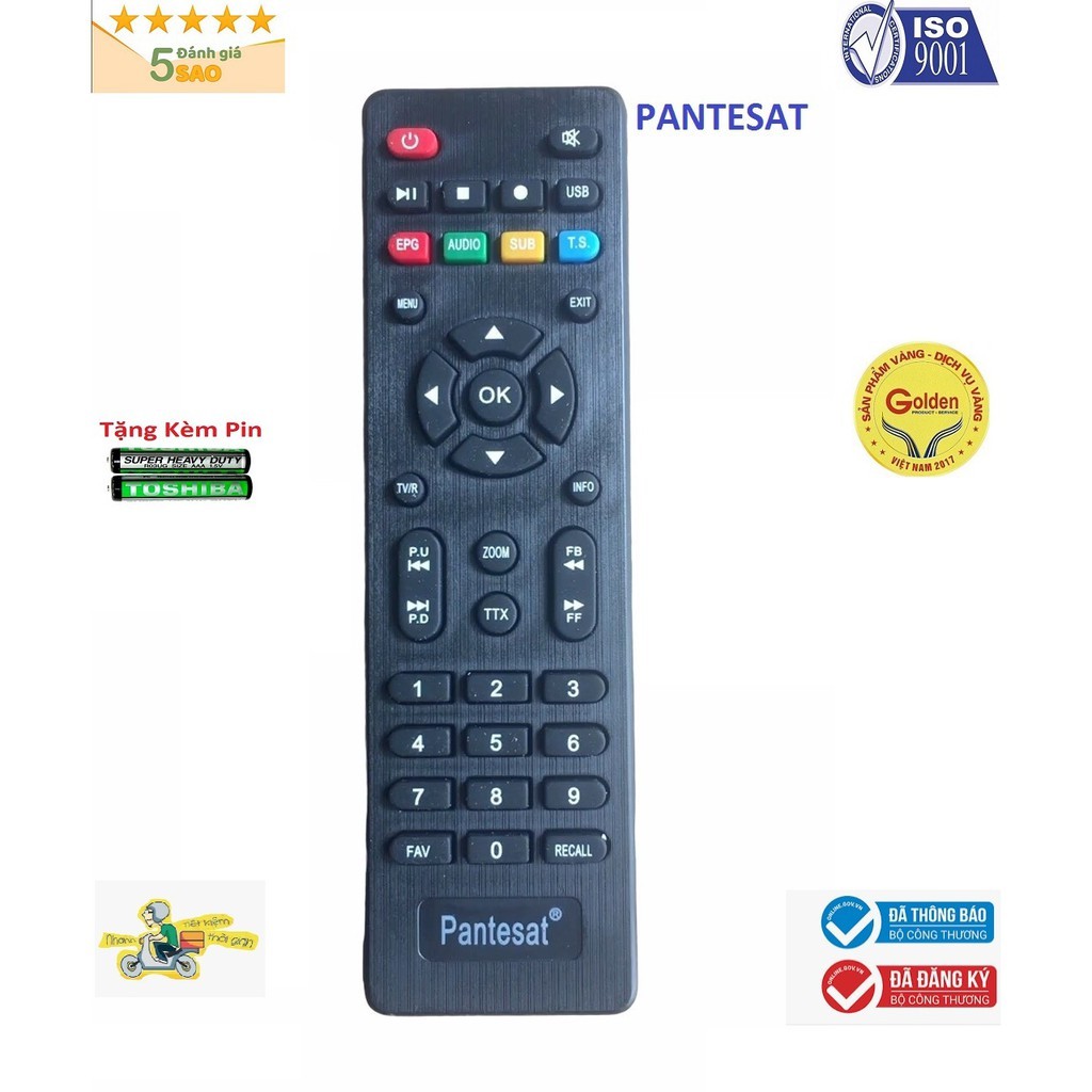 Điều khiển đầu Pantesat ,remote đầu thu kỹ thuật số Pantesat