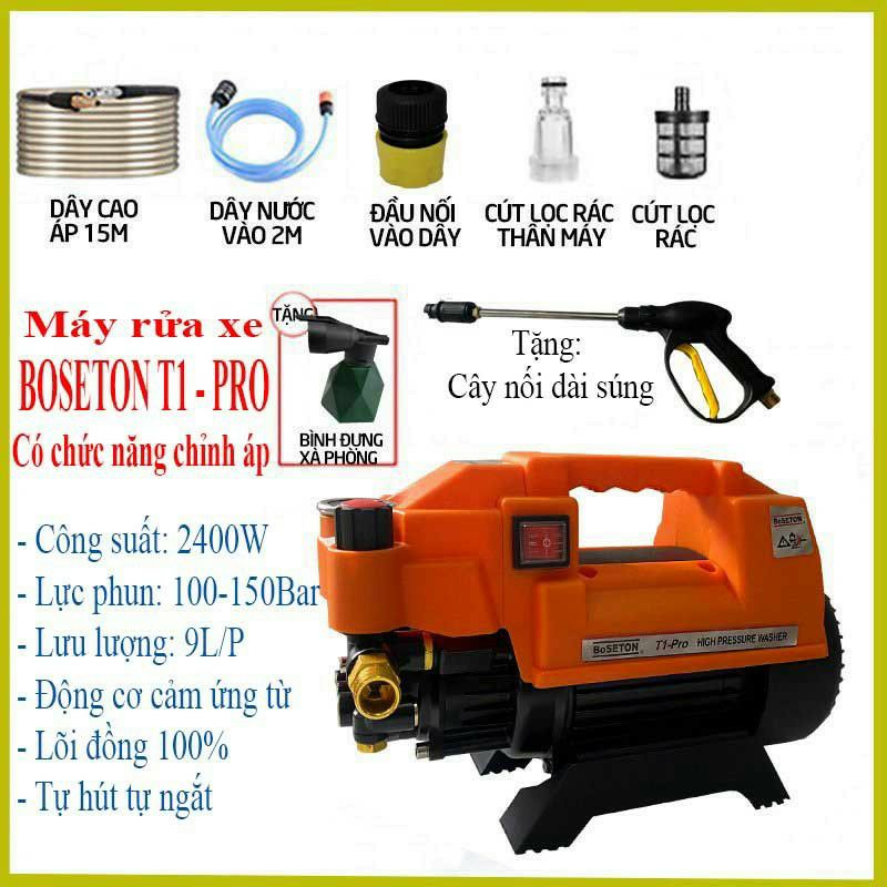 máy rửa xe gia đình BOSETON 2400w có chỉnh áp .