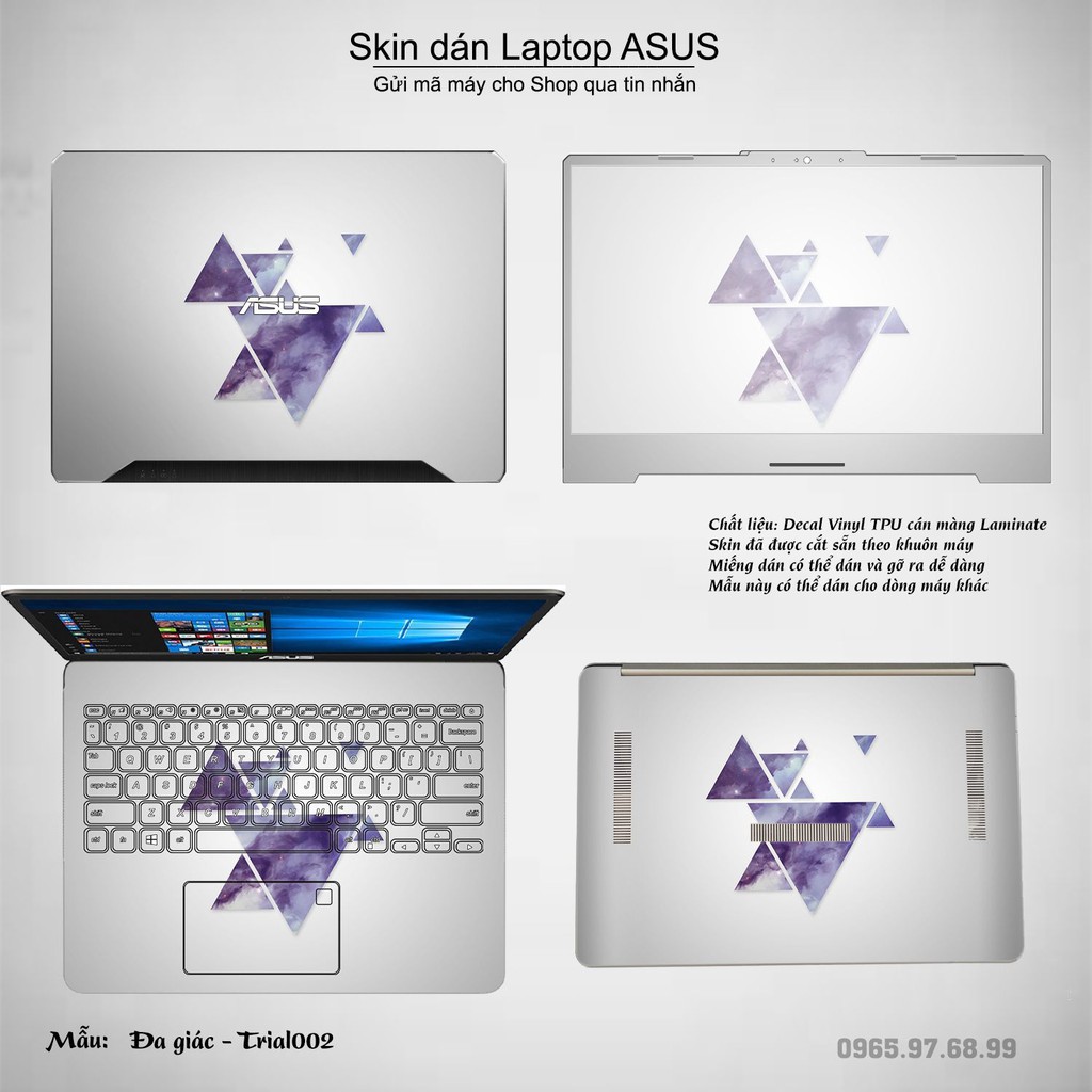 Skin dán Laptop Asus in hình Đa giác (inbox mã máy cho Shop)