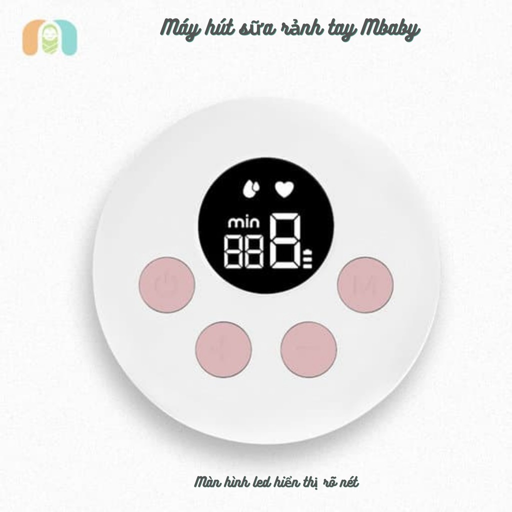 Máy Hút Sữa Rảnh Tay KhôngDây mini tích điện MBABY Chính Hãng S12 Pin sạc 18 cấp độ màn hình LCD Bảo Hành 12 Tháng