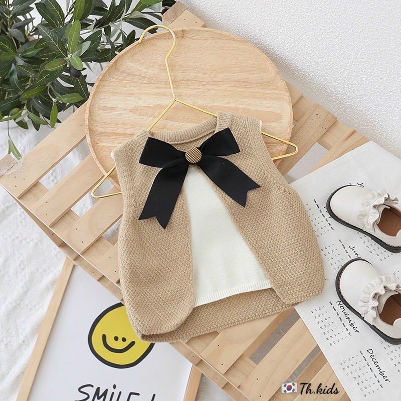 Áo Len HM tiểu thư chất mềm đẹp cho bé gái áo gi lê