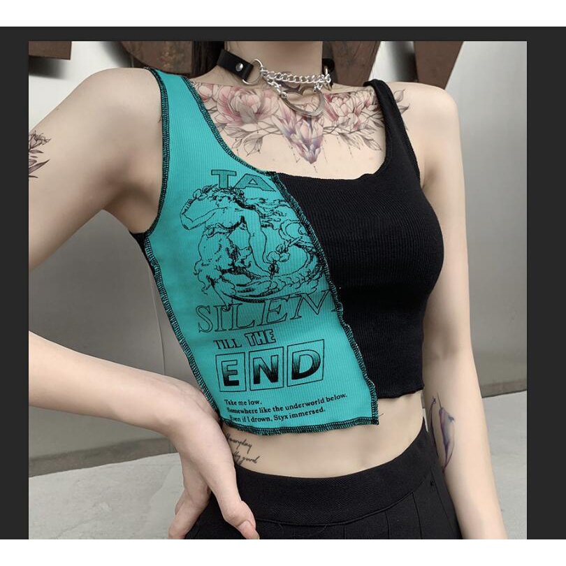 Áo Sát Nách Thể Thao Phối Màu Sắc Bắt Mắt Thời Trang Mùa Hè Cho Nữ