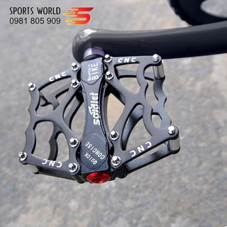 Pedal, bàn đạp xe đạp MTB nhôm - trục bạc đạn