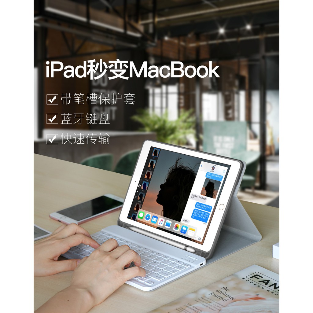 Bao Da Viền Silicon Dẻo Kèm Bàn Phím Bluetooth Siêu Mỏng Cho Ipad Mini 1-5 / 9.7 / 10.2 / 10.5 / 12.9 Inch