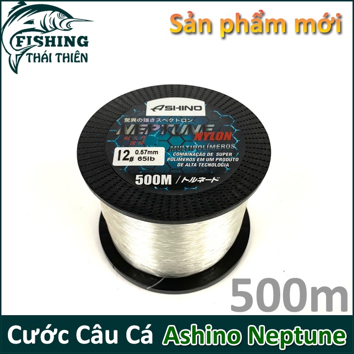 Dây Câu, Cước Câu Cá Siêu Bền Ashino Neptune Cuộn Dài 500m Màu Trắng Dùng Câu Cá Tra, Làm Thẻo Câu