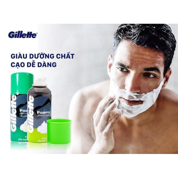 Gillette Foamy Menthol Bọt Cạo Râu Hương Bạc Hà (175g)