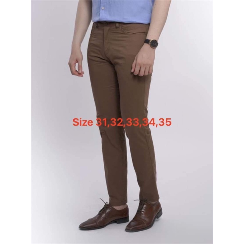 Quần kaki màu nâu cafe Aristino AKK17-09 dài chân giảm còn 199k
