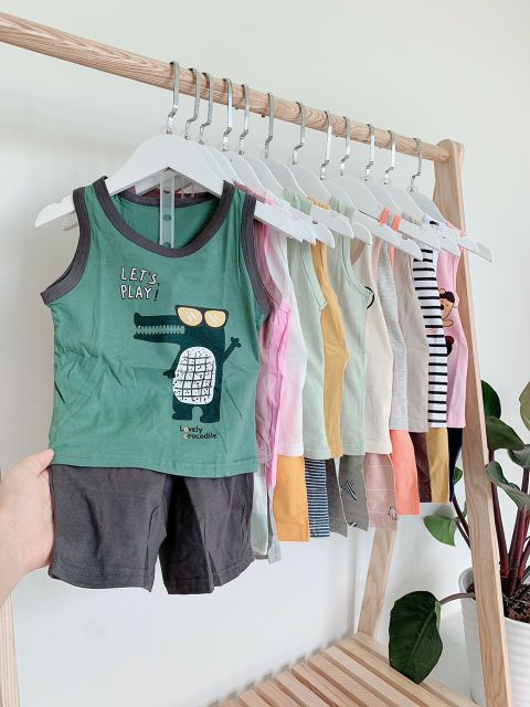 Combo 3 bộ cotton ba lỗ bé trai