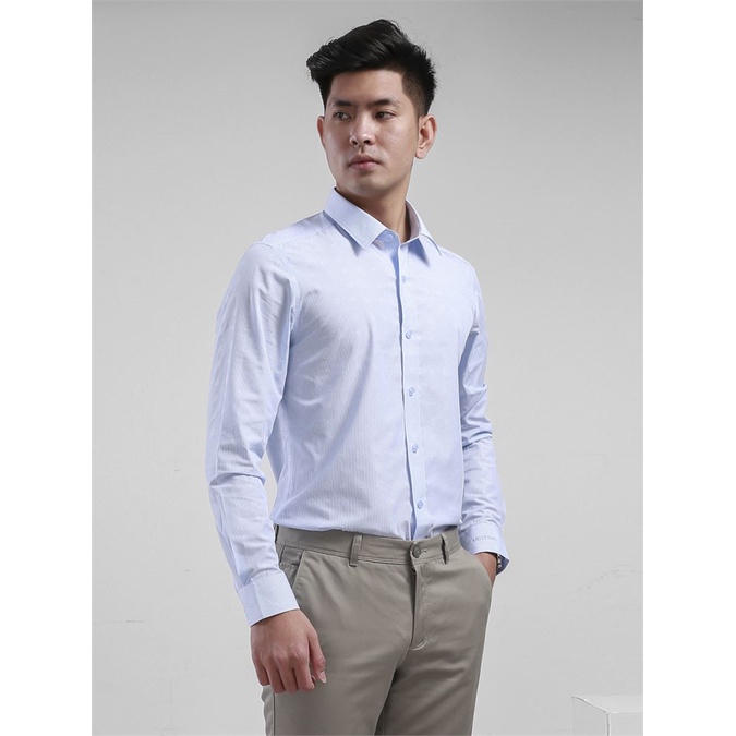Áo sơ mi nam công sở dài tay ARISTINO sợi sồi dáng ôm Als11808