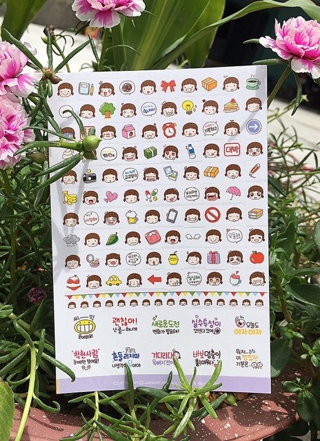 Tấm sticker hàn quốc momoi baby cute trang trí nhật kí , đồ dùng học tập