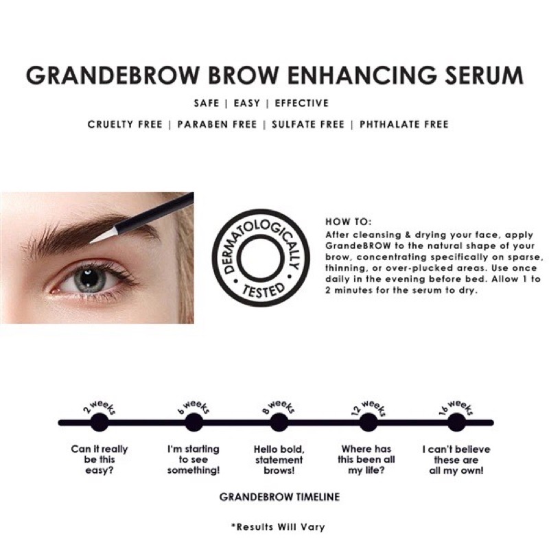 Tinh chất dưỡng mọc dày và dài lông mày GrandeBROW Brow Enhancing Serum Grande Cosmetics