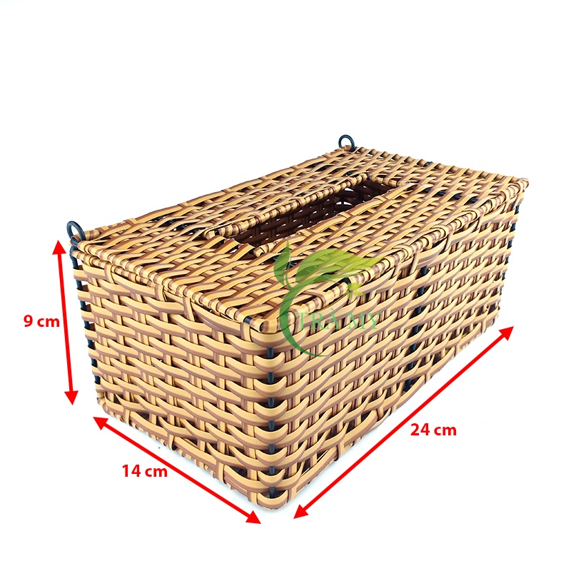 Hộp Đựng Khăn Giấy Ăn Chữ Nhật Dài Size Lớn Dành Cho Quán Ăn, Bàn Ăn Gia Đình - Mây Tre Trà My
