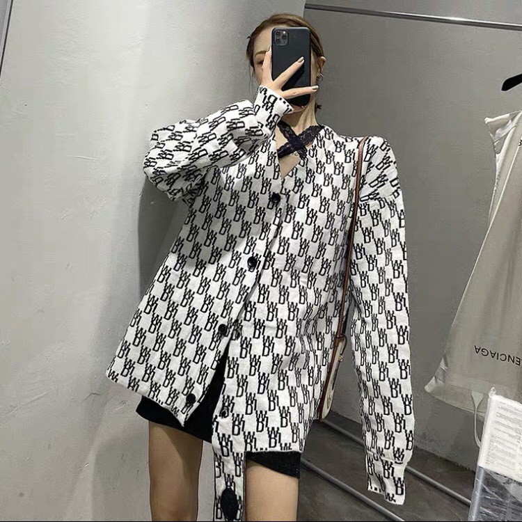 Áo Cardigan Nữ Dài Tay Vạt Thụng In Chữ 3D Siêu Lạ Ulzzang AK01