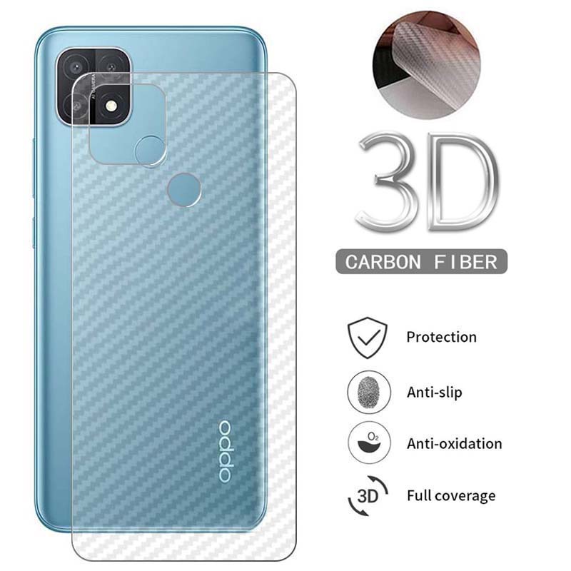 3 in 1 Ceramic Matte Soft Film+Back Camera Lens Tempered Glass+Back Carbon Fiber Screen Protector Film OPPO F11 Pro A5S A12 A15 A15S A92 A52 A33 A53 A5 A9 2020 Reno 3 4 5