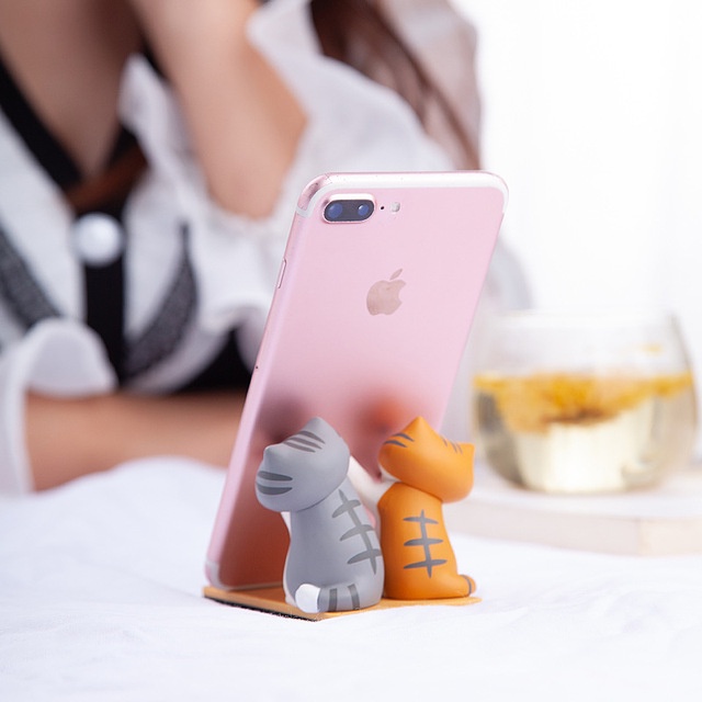 Giá đỡ điện thoại ipad mèo con biểu cảm siêu dễ thương chống đau mỏi vai gáy - Ráp