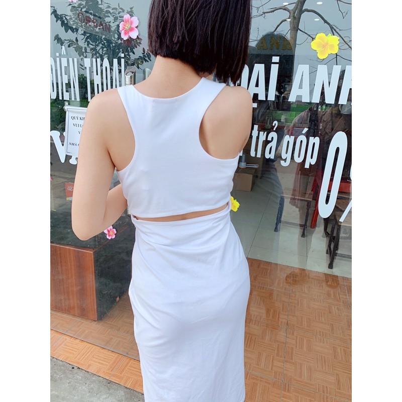 VÁY BODY SÁT NÁCH HỞ LƯNG <55kg (hình shop tự chụp)