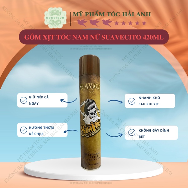 Gôm Xịt Tóc Tạo Kiểu SUAVECITO 420ML