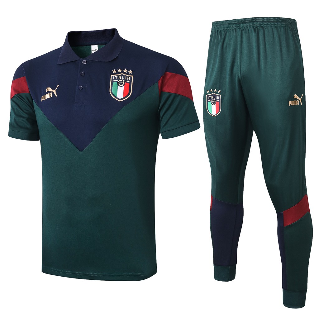 Set áo thun và quần dài đồng phục đá bóng đội tuyển Ý 2021 (Có bán lẻ)