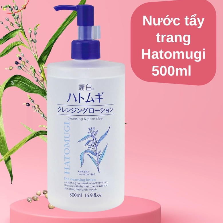 Nước Tẩy Trang Ý Dĩ Dưỡng Ẩm Sáng Da Sạch Sâu Lỗ Chân Lông Reihaku Hatomugi Cleansing Lotion 500m