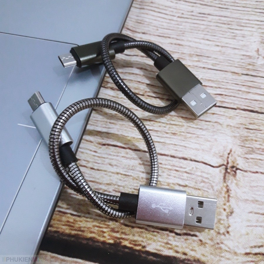 Cáp sạc cổng Micro USB mạ kẽm loại ngắn 20cm dùng cho sạc dự phòng, máy tính giá rẻ