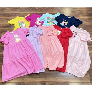 Váy bé gái size đại chất cotton mềm mát, tay áo bèo cánh tiên cực xinh - cho bé 4-8 tuổi (14-38kg) V103