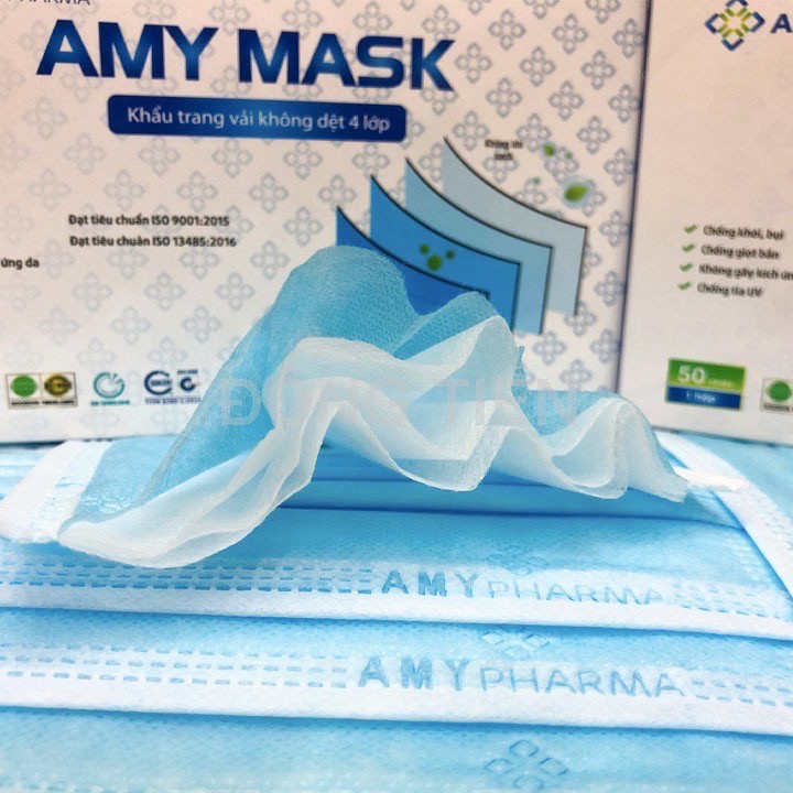 Khẩu trang Y tế 4 lớp AMY MASK (Hộp 50c) - Xuất khẩu Châu Âu
