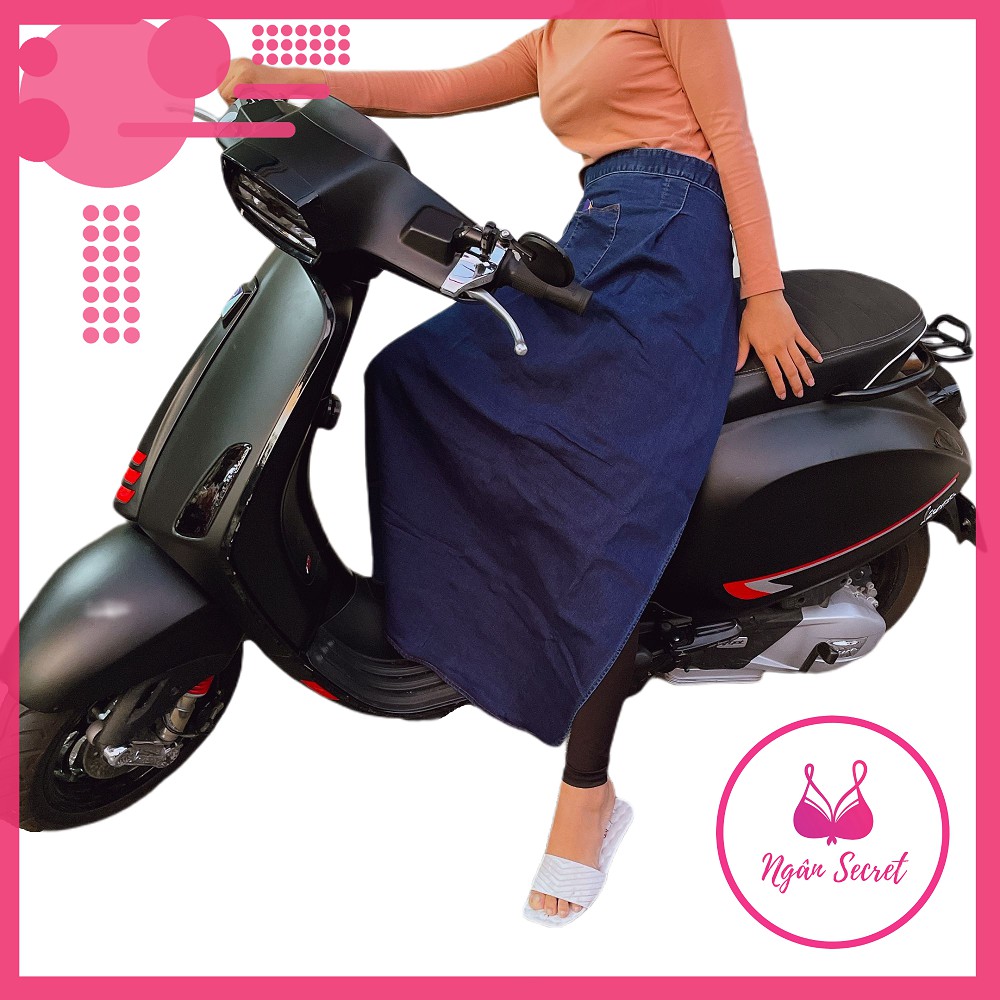 Váy chống nắng Jean dày dặn, thoáng mát, chống nắng tốt