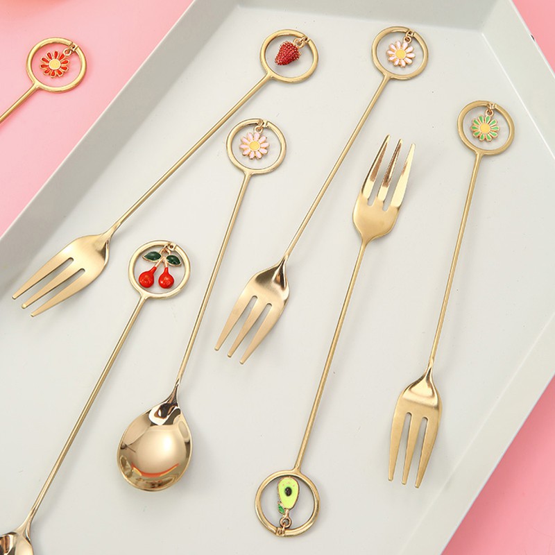 Muỗng Nĩa Làm Từ Thép Không Gỉ Kiểu Dáng Dễ Thương