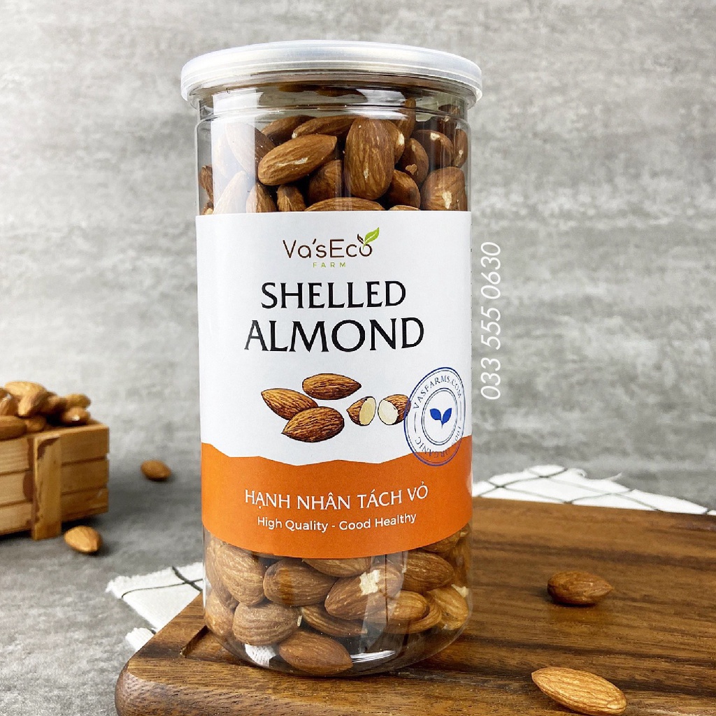 Hạt hạnh nhân sấy chín, rang bơ Va'sEco Farm
