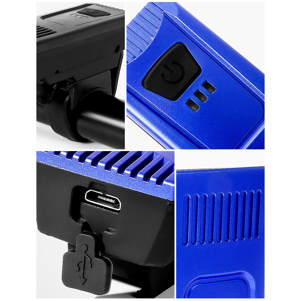 Đèn xe đạp chiếu sáng 120 lumens - Đèn pha xe đạp - Pin Sạc 500mAh - Thời Gian Chiếu Sáng đến 7,5 Giờ