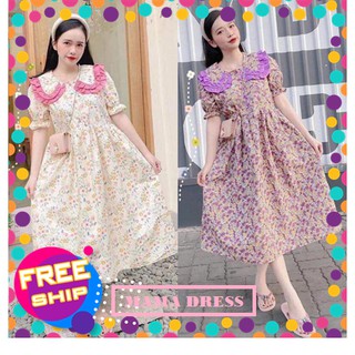 [GIÁ TIẾP THỊ] Váy bầu thời trang thiết kế MAMADRESS họa tiết hoa đẹp mắt chất xước Hàn mềm mại, mát