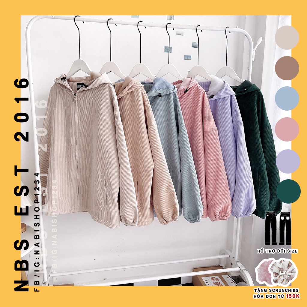 Áo Khoác Zip Nữ Nhung Gân Form Rộng Mã AKZ001 ( ẢNH THẬT)
