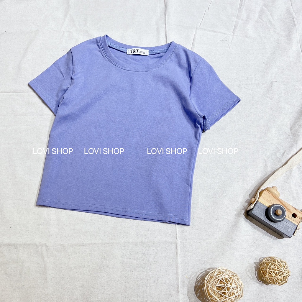 LOVI SHOP- Áo thun croptop trơn basic nhiều màu