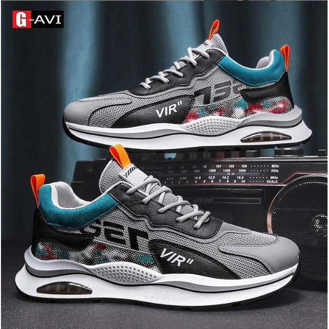 Giày Sneaker Nam Chất Da Phối Vải Cao Cấp Êm Chân Thoáng Khí HOT TREND 2022 AVI - 123