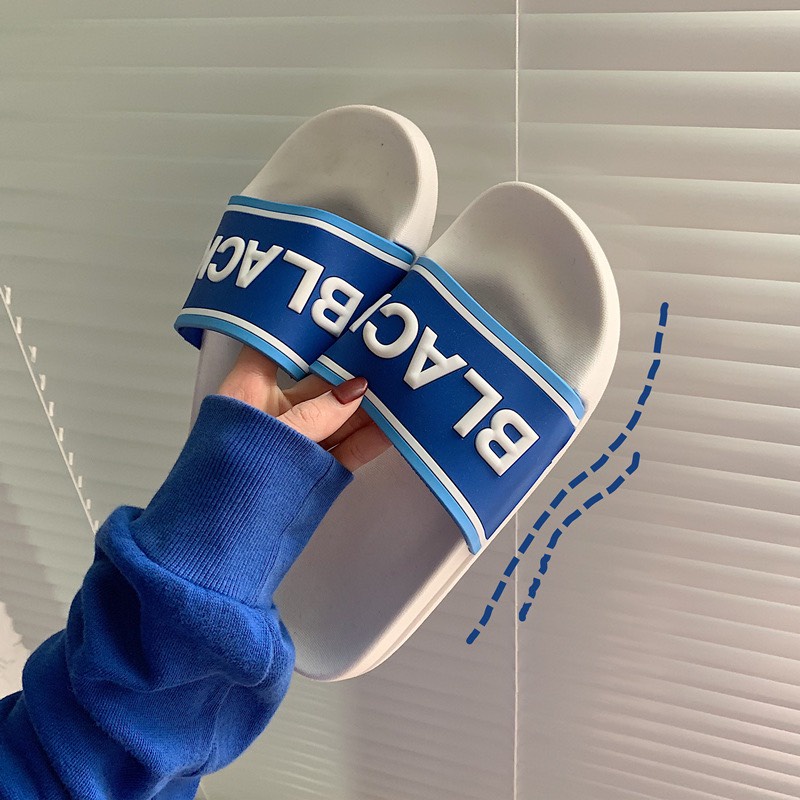 Dép quai ngang nam nữ Black Slides chống nước, trơn trượt