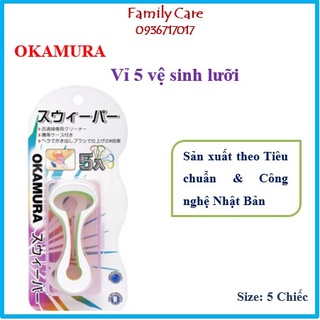 Vỉ 5 cái-Dụng cụ cạo lưỡi Okamura Nhật Bản