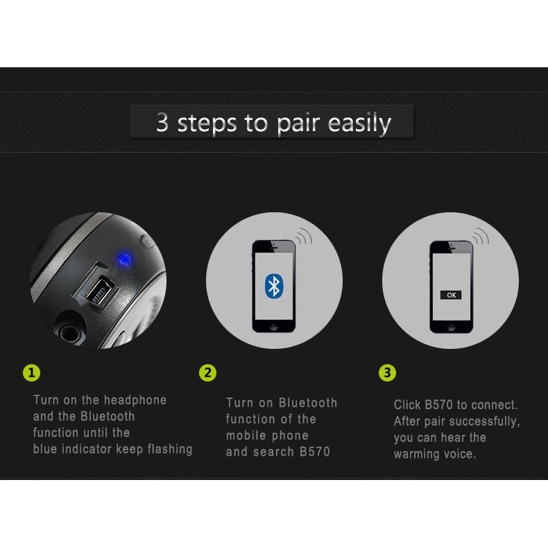 Tai nghe chụp đầu có kết nối Bluetooth Zealot B570 | BigBuy360 - bigbuy360.vn