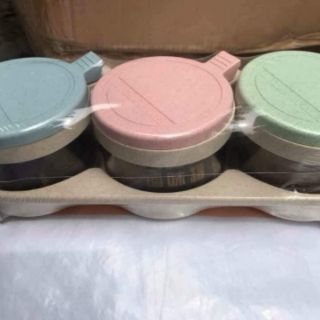 Bộ 3 hủ đựng gia vị lúa mạch