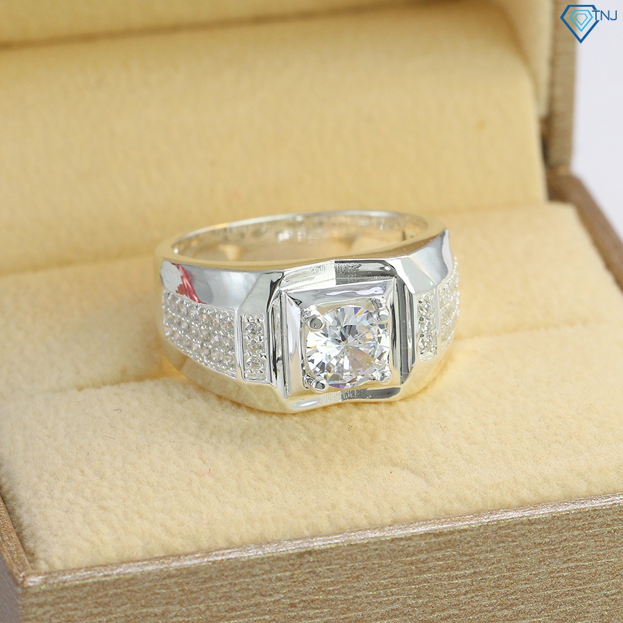 Nhẫn bạc nam 925 đính đá cá tính NNA0305 - Trang sức TNJ