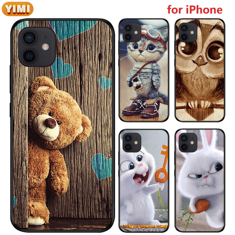 Ốp Lưng Mềm Hình Gấu Brown Đáng Yêu Cho Iphone 5 5s Se 12 Pro Max Mini