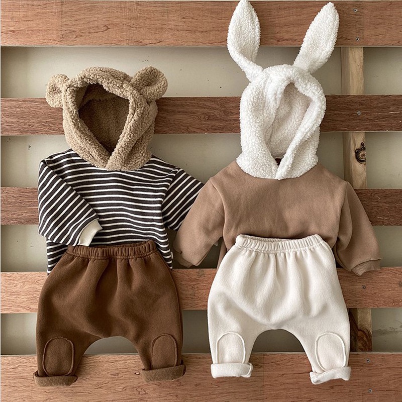 Áo hoodie / Quần họa tiết hoạt hình phong cách Hàn Quốc thời trang xuân thu đông cho bé mới biết đi 2020