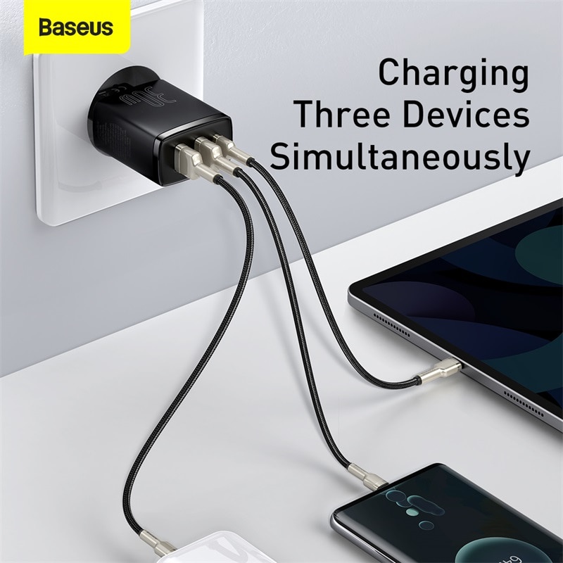 Củ sạc nhanh Baseus 30W USB Type C cho iPhone 13 12 Pro Max Samsung Xiaomi Mi QC PD