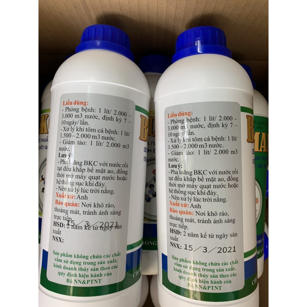 BKC Max diệt khuẩn, ký sinh trùng, nguyên sinh động vật hữu hiệu dùng cho tôm cá và thủy sản