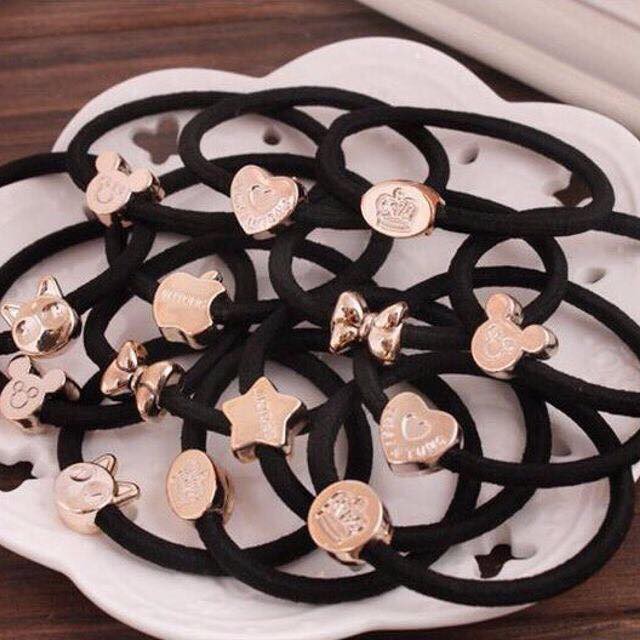 Set 10 Chun buộc tóc dây mầu đen