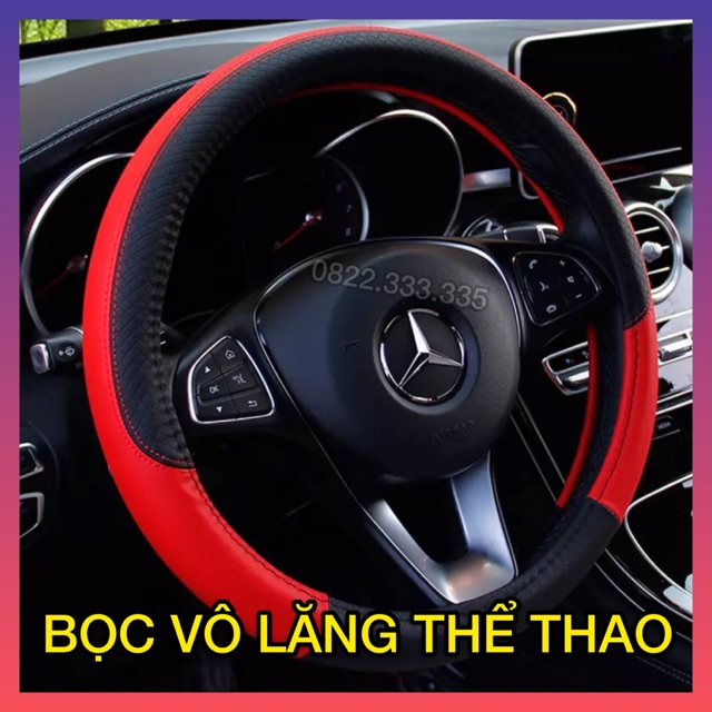 Bọc da vô lăng ô tô thể thao loại tốt bám tay thiết kế đẹp mắt phù hợp các loại xe phổ thông