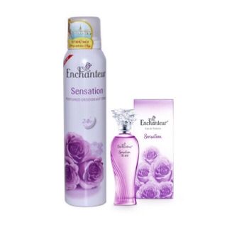 Combo 1 Xịt khử mùi enchanteur 150g và 1 chai nước hoa 10ml Sensation