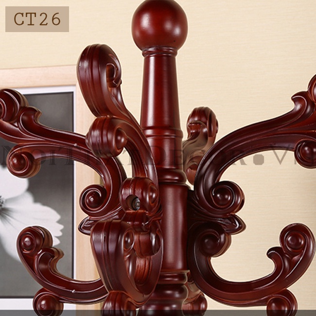Cây treo quần áo tân cổ điển bằng gỗ CT26