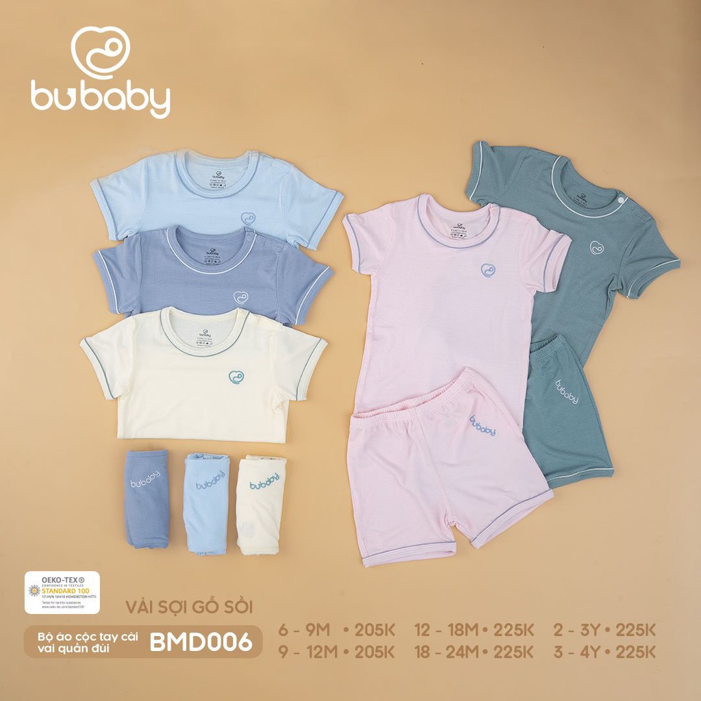 [ BU ] Bộ cộc tay cài vai BST Modal gỗ sồi BU Baby