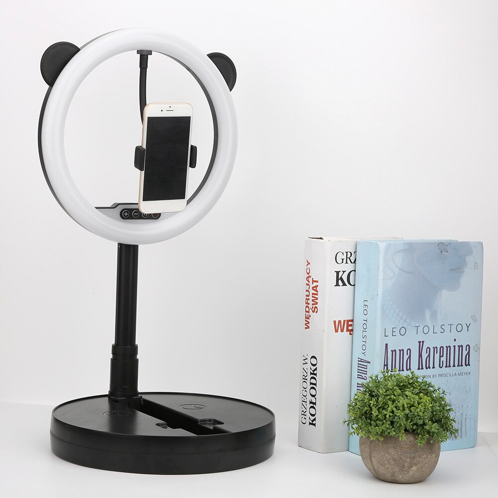 Đèn Led Livestream 26cm Tai Gấu Kute - Chỉnh 3 Màu Đèn - Sáng Tối - Gấp Gọn - Tiện Lợi - Chính Hãng Bảo Hành 6 Tháng