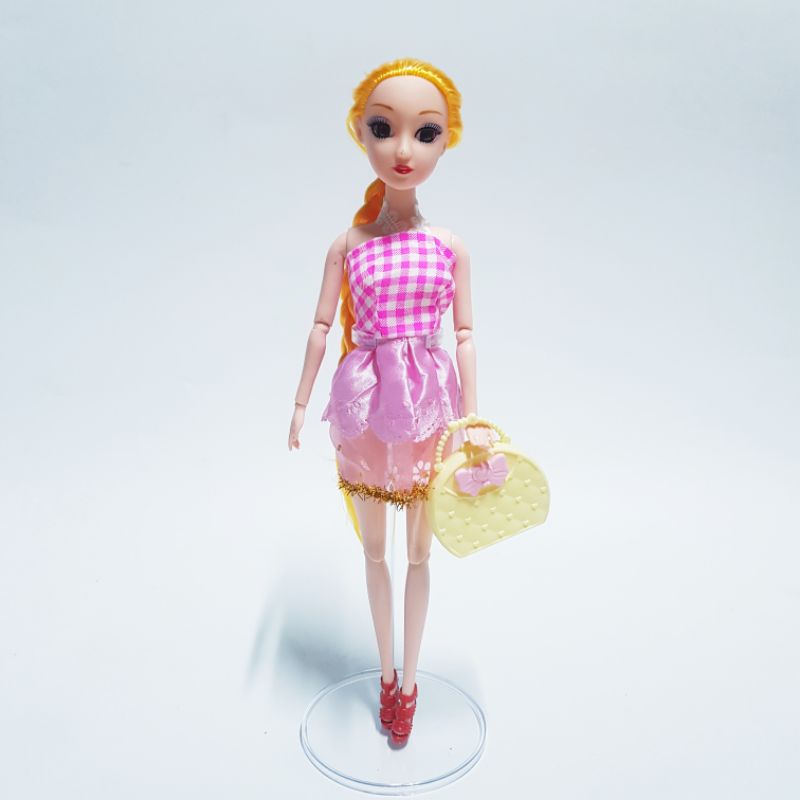 Búp bê tóc dài túi xách xoay full các khớp 30cm